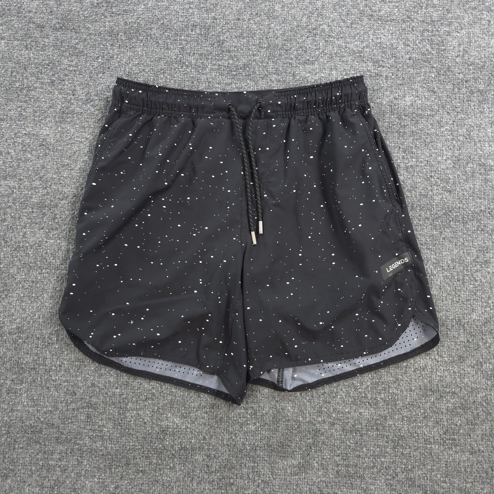 Legends Shorts Mens L Black Space Print Luka Lined Performance Run Gym Training